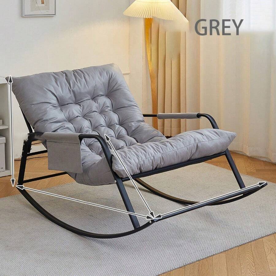 Sillón mecedor doble Sillón de piso con respaldo, almohadilla de asiento extraíble, moderno con reposapiés Sillón reclinable relajante para habitación