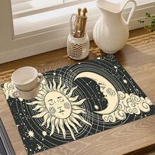 1 tấm thảm lau bát đĩa trên mặt bếp, tấm lót chống trượt thấm nước có in chữ tiếng Anh, đa năng cho máy pha cà phê, giá để cốc, giá phơi bát đĩa - Nhiều màu - Xem 7