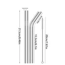 9Pcs/Set Stainless Steel Straws 215*6MM Reusable Metal Drinking Straws Metal Straws For Mugs Tumblers Party