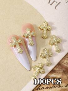 10 Cái, 20 Cái, 50 Cái, 100 Cái Vàng Và Bạc Phong Cách Punk Cổ Điển Chữ Thập Móng Tay Hợp Kim Kim Cương Đơn Giản Và Đa Năng Ba Chiều Chữ Thập Trang Trí Móng Tay Hợp Kim Rhinestone Y2K Phong Cách Kim Loại Tự Làm Nghệ Thuật Làm Móng Tay Trang Trí Móng Tay Kim Loại Flash Kim Cương Sang Trọng Và Tinh Tế Ba Chiều Kim Loại Trang Trí Móng Tay, Phụ Kiện Trang Trí Móng Tay Giả Đá Quý Làm Móng Đồ Dùng Làm Móng Bùa Trang Trí Móng Tay - Nhiều màu - Xem 8