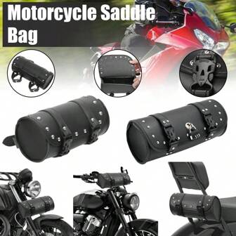  Waterproof Motorcycle Multipurpose Saddle Bag, Leather Tool Pouch With Password Lock, Universal Storage Bags, Riding Accessories