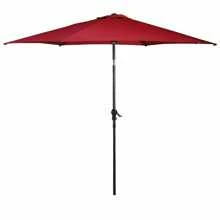 Lifezeal 10 FT Patio Umbrella Patio Market Steel Tilt W/ Crank Outdoor Yard Garden - 酒紅色 - 查看 1