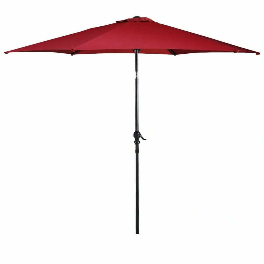 Lifezeal 10 FT Patio Umbrella Patio Market Steel Tilt W/ Crank Outdoor Yard Garden - 酒紅色 - 查看 1
