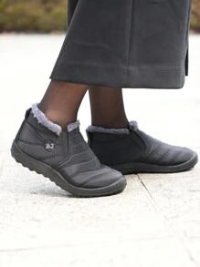 Women's Waterproof Anti-Slip Warm Snow Boots, Comfortable Low-Top Hiking Shoes - Black - View 8