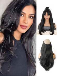 Tóc nối nhiều lớp hình chữ V dài 22 inch, bao gồm 4 kẹp BB, tóc tổng hợp gợn sóng để sử dụng hàng ngày, tiệc Halloween, dành cho phụ nữ - Nhiều màu - Xem 2