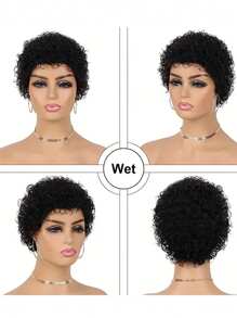 Short Curly Human Hair Wigs For Women Short Kinky Curly Wig Brazilian Virgin Hair Pixie Cut Wigs