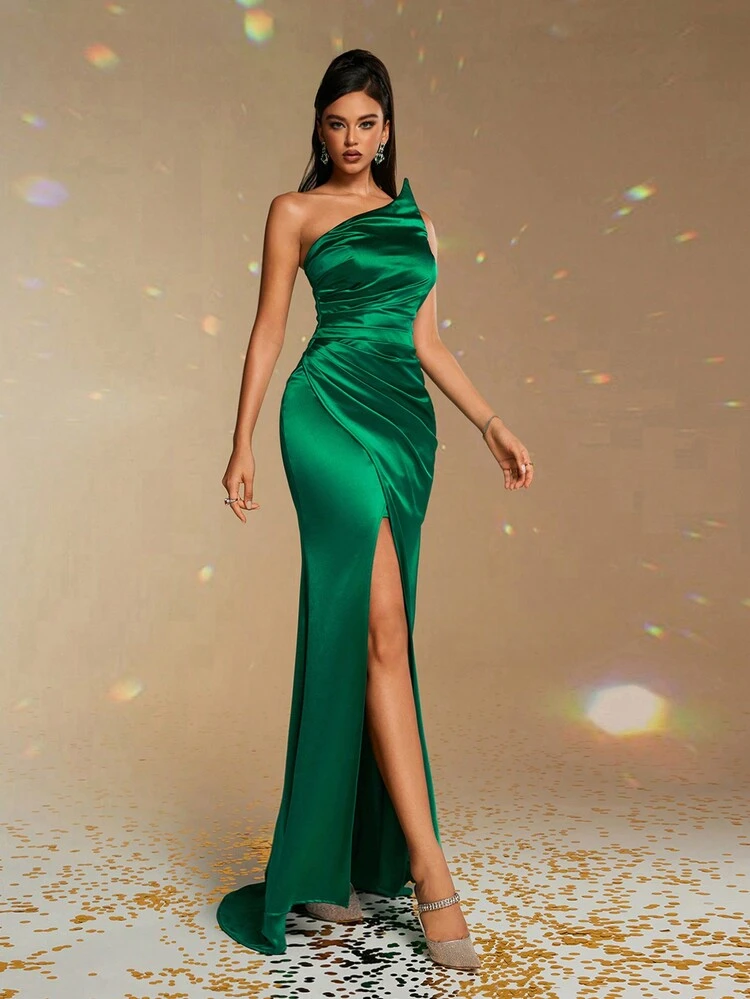 green emerald velvet dress Emerald Isle Green 90s Style Silk Slip Dress
