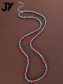 1 件西式复古时尚串珠、打结或不打结宝石和 CCB 珠子项链，适合女士 - 納瓦荷風項鍊 - 查看 7