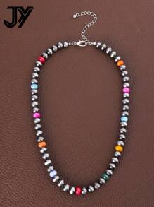 1 件西式复古时尚串珠、打结或不打结宝石和 CCB 珠子项链，适合女士 - 納瓦荷風項鍊 - 查看 8