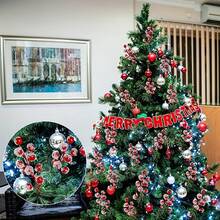 3 件/5 件人造圣诞红色浆果，可弯曲树枝，圣诞花环、圣诞树、家居装饰、圣诞礼物装饰配件 - 彩色 - 查看 12