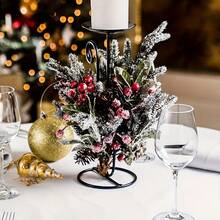 3 件/5 件人造圣诞红色浆果，可弯曲树枝，圣诞花环、圣诞树、家居装饰、圣诞礼物装饰配件 - 彩色 - 查看 7