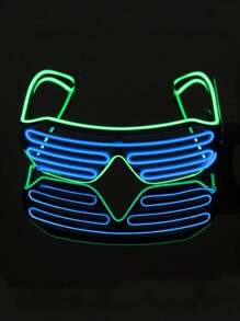 一副LED发光眼镜，无线锐舞派对百叶窗眼镜，双色EL冷光眼镜，派对氛围道具时尚眼镜，女士時尚眼鏡，沙滩配饰，复古Y2K风格 - 彩色 - 查看 20