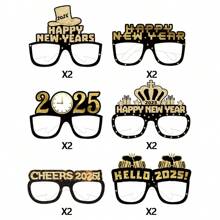 2025 Black Happy New Year Paper 3D Glasses Chi Ldren Photo Props Decoration Supplies,Christmas - Multicolor - View 7