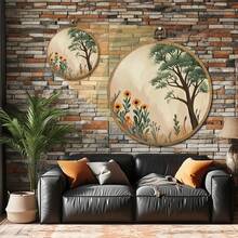 Blumen-Wandkunst Dekoration - Moderne textile Wandkunst Leinwand Rahmen Hängedruck, interessante Wandkunst, geeignet für Innenraum Heimdekoration, ohne Strombedarf, anwendbar für Café, Garten, Hof, Farm, Bar, Raumdekoration - ideales Geschenk