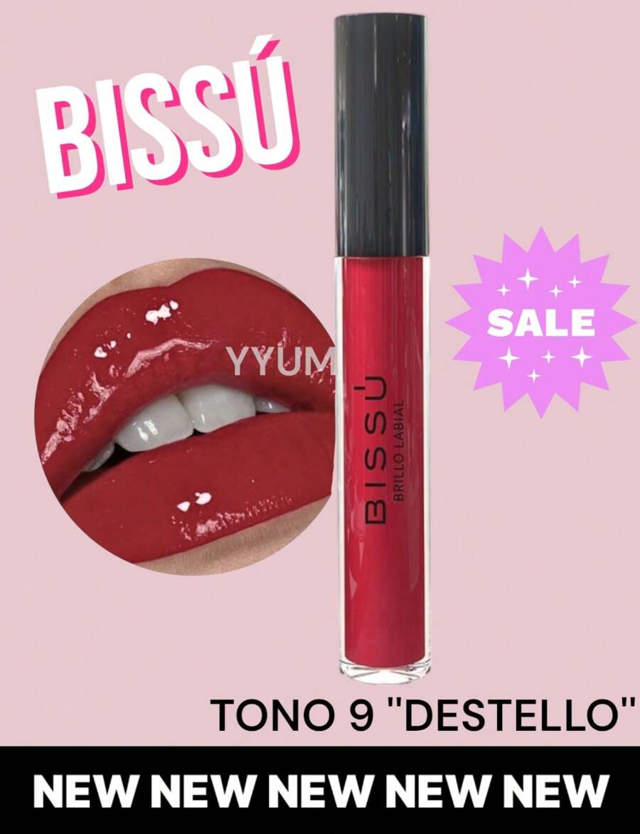Brillo Labial nueva fórmula Bissu Líquido Nuevo ORIGINAL - TONO 9 "DESTELLO" - Ver 1