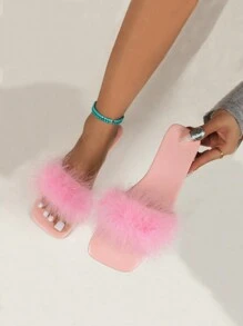 女士新款方头平底凉鞋、时尚派对系带拖鞋、性感黑色人字拖，搭配连衣裙，春夏 - 淺粉色 - 查看 6