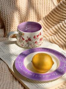 Bộ tách cà phê gốm họa tiết hoa cổ điển, tách trà chiều tinh tế và cao cấp, cốc cho gia đình, sân vườn, nhà hàng, v.v., đồ uống mùa hè và mùa đông, quà tặng - Màu tím - Xem 10