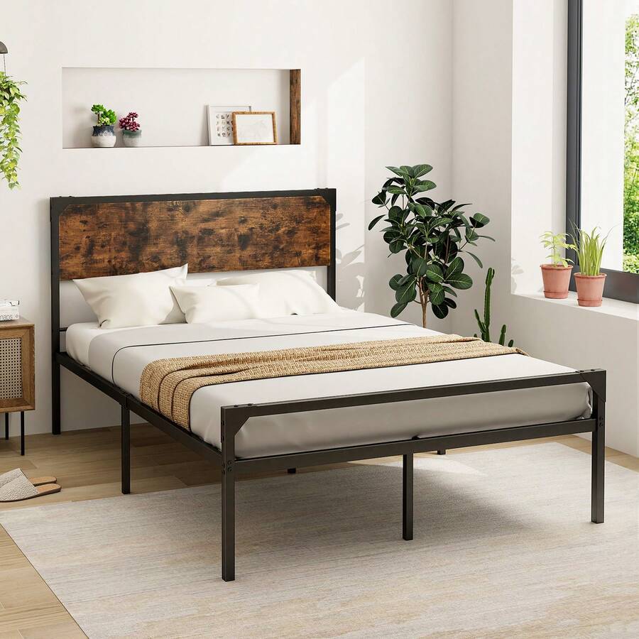 Stylish Full Size Platform Bed Frame With Easy Assembly, Ample Storage