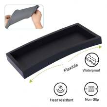 1 件储物托盘、矩形梳妆台托盘、浴室卫生间洗手液硅胶板、沐浴用品、香水、芳香疗法、厨房调味品瓶架、珠宝展示架、化妆品护肤眼镜钥匙架、肥皂盒、水槽海绵收纳架、浴室配件、家居装饰 - 彩色 - 查看 11