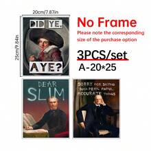 1/3件套“Did Ye Aye”趣味苏格兰/爱尔兰俚语讽刺粗俗艺术印刷品礼品，复古墙饰，家居装饰，帆布墙贴，卧室客厅走廊装饰，墙面艺术画，家居装饰，海报艺术 - 彩色 - 查看 16