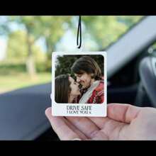 Foto personalizada e texto Etiqueta de carro com foto personalizada, presente de foto de carro pendurada, presente de aprovação no teste de direção, aniversário, dia dos namorados, presente, presente de carro com foto de acrílico