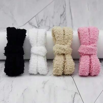 15mm Wide Flat Plush Towel Shoelaces Big Fat Fluffy Fuzzy Design Excellent Texture Softness Perfect For Boots Fashion Sneakers,Casual Shoes,White Shoes,Basketball Shoes,Trainers Running Shoes