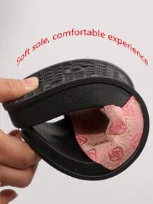 夏季女士露趾一脚蹬凉鞋，跨境时尚新款舒适女士平底拖鞋，大码女士沙滩鞋 - 粉色 - 查看 11