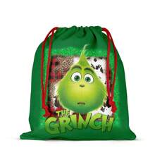 GRINCH 1 buc. Flori imprimate pe două fețe de Crăciun Pachet de pungi cadou de Anul Nou Buzunar Cadou de lenjerie; Cadou de aniversare, Pungi de hârtie kraft, Prima zi de naștere, Crăciun, Cadouri de Crăciun, Pungi pentru cadouri de Crăciun, Cutie de Crăciun mare, Hârtie de împachetat roz de Crăciun, Cutie cadou mică