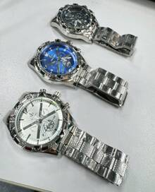 Pallyjane Steel Fashion Men's Waterproof Watch For Men As A Gift M13 - Grey - View 3