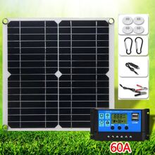 EESBAO Tấm pin mặt trời 30W 12V 5V Pin mặt trời Bộ điều khiển 10A-100A Tấm pin mặt trời cho điện thoại RV Xe MP3 PAD Bộ sạc Nguồn pin ngoài trời - Be - Xem 12