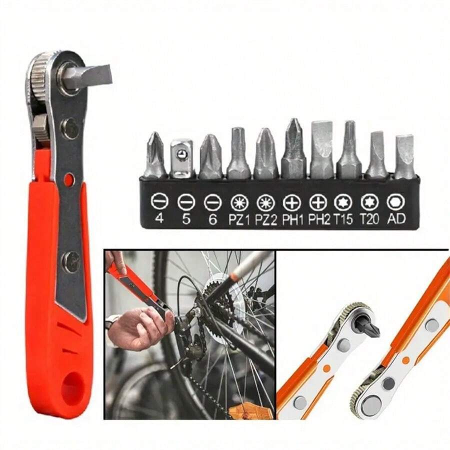 36 Tooth Mini Ratchet Screwdriver Kit With LShaped Wrench, Narrow