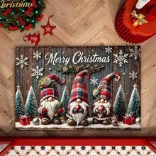 1 件家居装饰、圣诞装饰、圣诞老人风格仿羊毛垫 - 超柔软仿羊毛、快干吸水、可机洗、适用于厨房、浴室、淋浴 - 舒适的家居装饰、完美的圣诞礼物