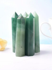 Torre di cristallo naturale verde avventurina di grandi dimensioni, obelisco in quarzo, minerali, strumento di healing Reiki, bacchetta, decorazione per la casa - Pilastro di giada avventurina - Visualizzare 7