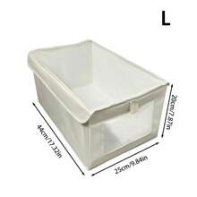 1/2/3 包带盖大号储物箱，装饰性储物盒，用于衣物的织物储物盒，壁橱整理器和储物架，用于整理金属丝架壁橱书架，米色，正装裤鞋牛仔裤靴子裙子 - 米色 - 查看 11