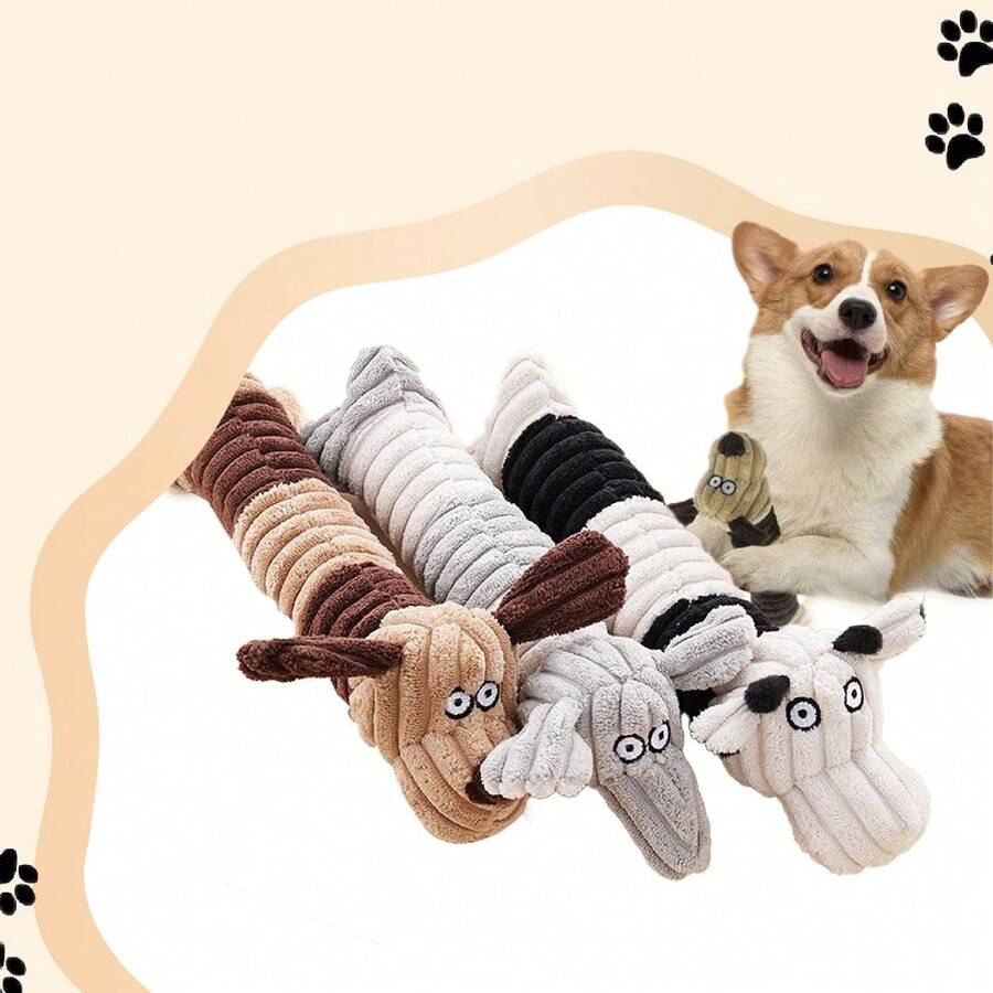Búp bê chó nhồi bông - Búp bê nhai động vật nhồi bông - Búp bê chó dễ thương - Búp bê chó con nhồi bông - Búp bê nhai bền cho chó nhỏ, vừa và lớn - Nhiều màu - Xem 1