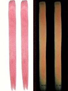 10/20 sztuk Luminous Clip-In Syntetyczne Przedłużki Włosów 20 Calowe Kolorowe Fluorescencyjne Świecące W Ciemności Neonowe Dodatki Do Włosów, Łatwy W Noszeniu Projekt Klipsa, Gładka I Miękka Tekstura Codzienny Modny Akcesorium Damskie Na Imprezy Halloween Nowy Rok