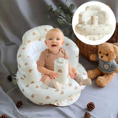 1 件学习座椅婴儿沙发充气婴儿座椅、充气婴儿椅、婴儿坐垫，适合 3 个月及以上婴儿（手动按压充气，无需气泵）图片仅供参考。请检查尺寸是否适合您的宝宝。