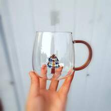 3D Glass Cup With Handle, Cute Animal & Plant Designs, Suitable For Coffee, Juice, Milk Tea, Beverages In Summer And Winter, Great For Christmas