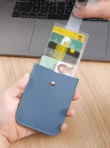 1個純色高級超薄錢包 - 易拉收納整理器、RFID防盜、多卡槽、柔軟舒適、完美適合前口袋、大容量身分證持有器、創意多卡槽、防變形、緊湊超薄、女款迷你錢包卡夾 - 彩色 - 查看 3