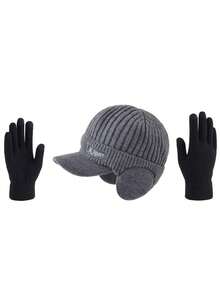 Bộ 2 mũ len và khăn quàng cổ Unisex, mũ len lót nhiệt ấm áp và khăn quàng cổ, thích hợp sử dụng hàng ngày, du lịch ngoài trời, đi bộ đường dài, trượt tuyết, quà tặng, mùa thu/đông - Nhiều màu - Xem 3