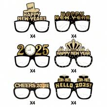 2025 Black Happy New Year Paper 3D Glasses Chi Ldren Photo Props Decoration Supplies,Christmas - Multicolor - View 8