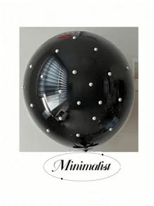 6 件套乳胶仿珍珠气球套装，生日、求婚、单身派对家庭派对装饰 - 黑色 - 查看 2