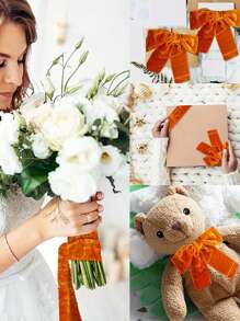 1pc Handmade Frayed Edging Velvet Suede Cloth Ribbon For Wedding Invitation Wrapping Bouquets Birthday Party Decorations Gifts Christmas & Thanksgiving Decorations, Gift Wrapping, Wedding Bouquets (Spool Not Included)