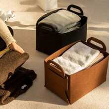 1pc Felt Folding Storage Basket Ins Snacks, Toys, Miscellaneous Items, Cosmetics Storage Box Felt Hand-Held Dirty Clothes Storage Basket Dress Pants Shoes Jeans Boots Skirt Bedroom, Organizer, Home Storage, For White T-Shirt Women, Black Pants Women, Ladies Winter Clothes, Dress, Winter Clothes For Ladies, Elegant Woman Dresses, White Shirt For Ladies, Long Sleeve, White Jumpsuit For Women, Spring Dresses For Women, Spring Outfits For Women, Spring, Spring Clothes, Minimalist, Summer Tops Storage