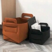 1pc Felt Folding Storage Basket Ins Snacks, Toys, Miscellaneous Items, Cosmetics Storage Box Felt Hand-Held Dirty Clothes Storage Basket Dress Pants Shoes Jeans Boots Skirt Bedroom, Organizer, Home Storage, For White T-Shirt Women, Black Pants Women, Ladies Winter Clothes, Dress, Winter Clothes For Ladies, Elegant Woman Dresses, White Shirt For Ladies, Long Sleeve, White Jumpsuit For Women, Spring Dresses For Women, Spring Outfits For Women, Spring, Spring Clothes, Minimalist, Summer Tops Storage