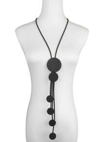 1 chiếc vòng cổ trang sức bằng cao su đen tua rua phong cách Punk dành cho nữ, vòng cổ Gothic đa năng - màu đen - Xem 5