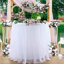 1 Peça Saia de Mesa de Tule Elegante e Romântica, Adequada para Mesas Redondas/Retangulares, Disponível nas Cores Rosa, Branco, Borgonha. Projetada para Cerimônias, Casamentos, Festas de Aniversário, Gato/Animal, Borboleta, Sereia, Revelação de Gênero, Mesas de Sobremesa, Banquetes de Hotel, Mesas de Conferência, Mesas de Hóquei no Gelo, Fornecedor