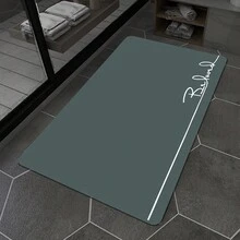 1 tấm thảm chống trượt phòng tắm Nordic, thảm sàn mềm thấm nước Silica Gel, thảm chùi chân phòng tắm bằng cao su (Kiểu ngẫu nhiên) - Xám - Xem 2