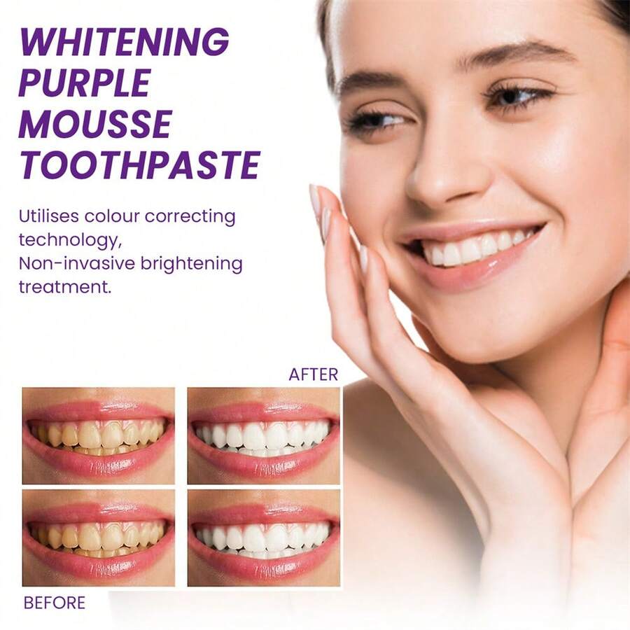 Whitening Purple Mousse Toothpaste Tooth Cleaning AntiDecay Mouth