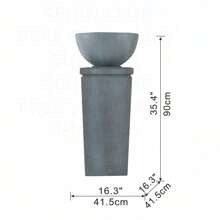 35.5" Polyresin Gray Zen Bowl Water Fountain, Outdoor Bird Feeder /Bath Fountains, Relaxing Water Feature For Garden Lawn Backyard Porch,FurniHub